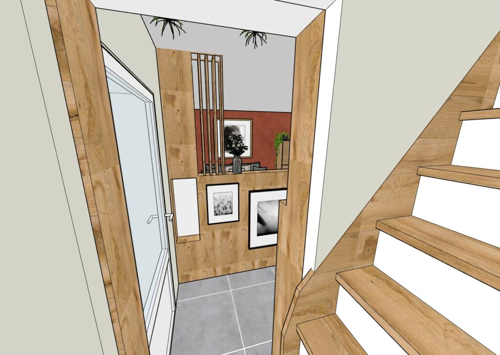 vue de l'escalier sur salon Céline Missiriac 2